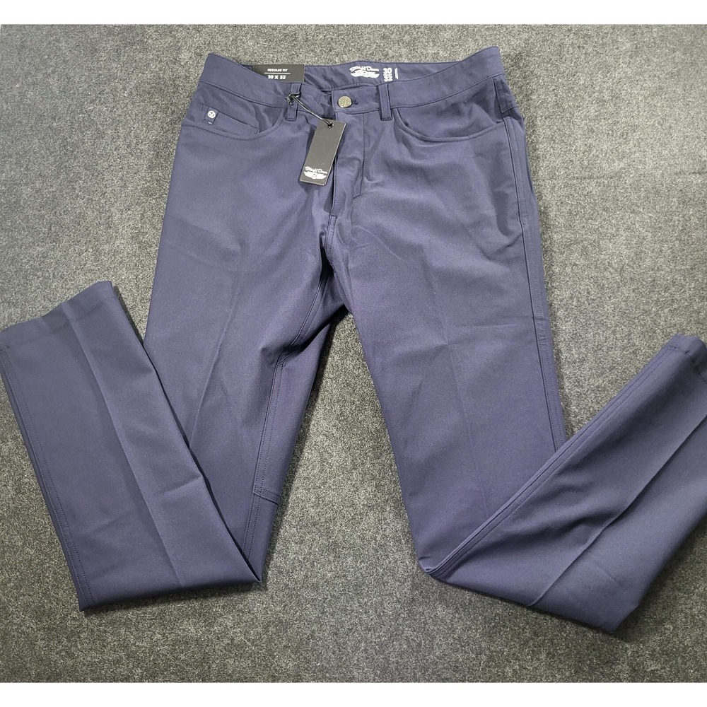 Straight Down Hero 5-Pocket Performance Stretch Golf Pants Men's 30x32 Blue NWT - Picture 2 of 15